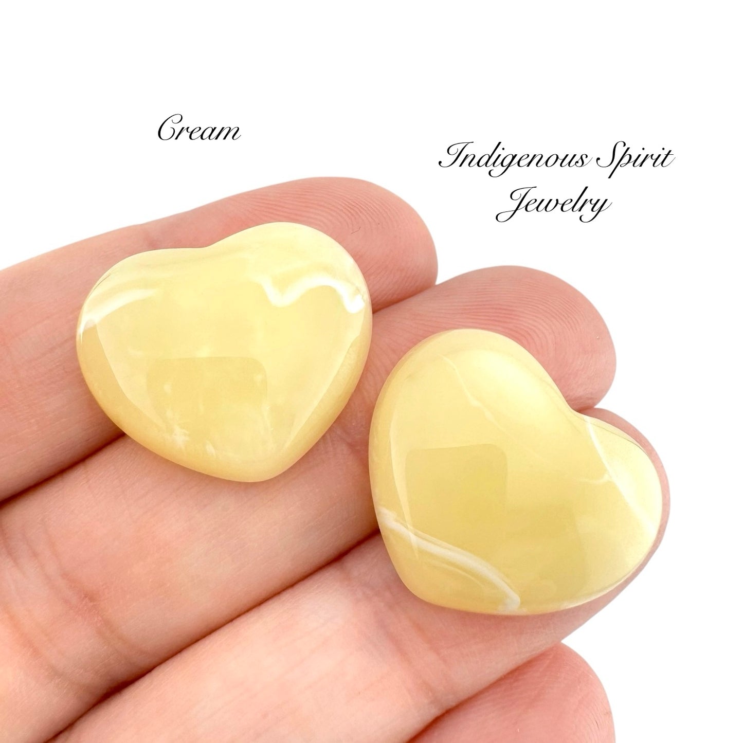 Glossy Swirl Heart Shaped Cabochons