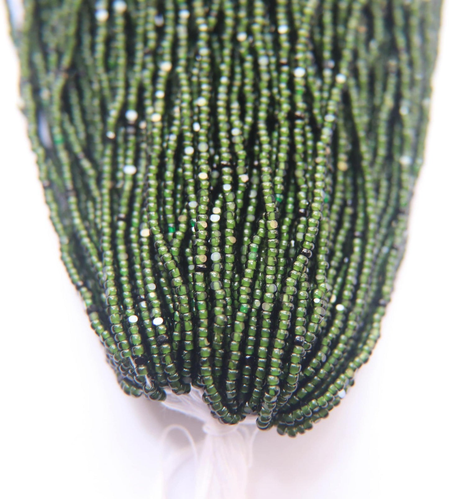 Olivine White Inside Lined - Sheen 2 Cut Charlotte Cut Beads (11/0)