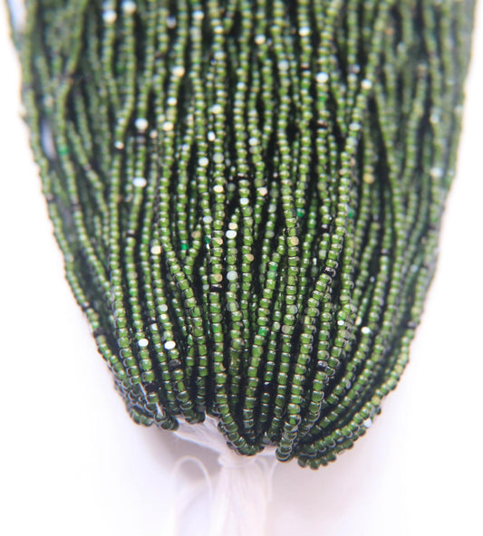 Olivine White Inside Lined - Sheen 2 Cut Charlotte Cut Beads (11/0)