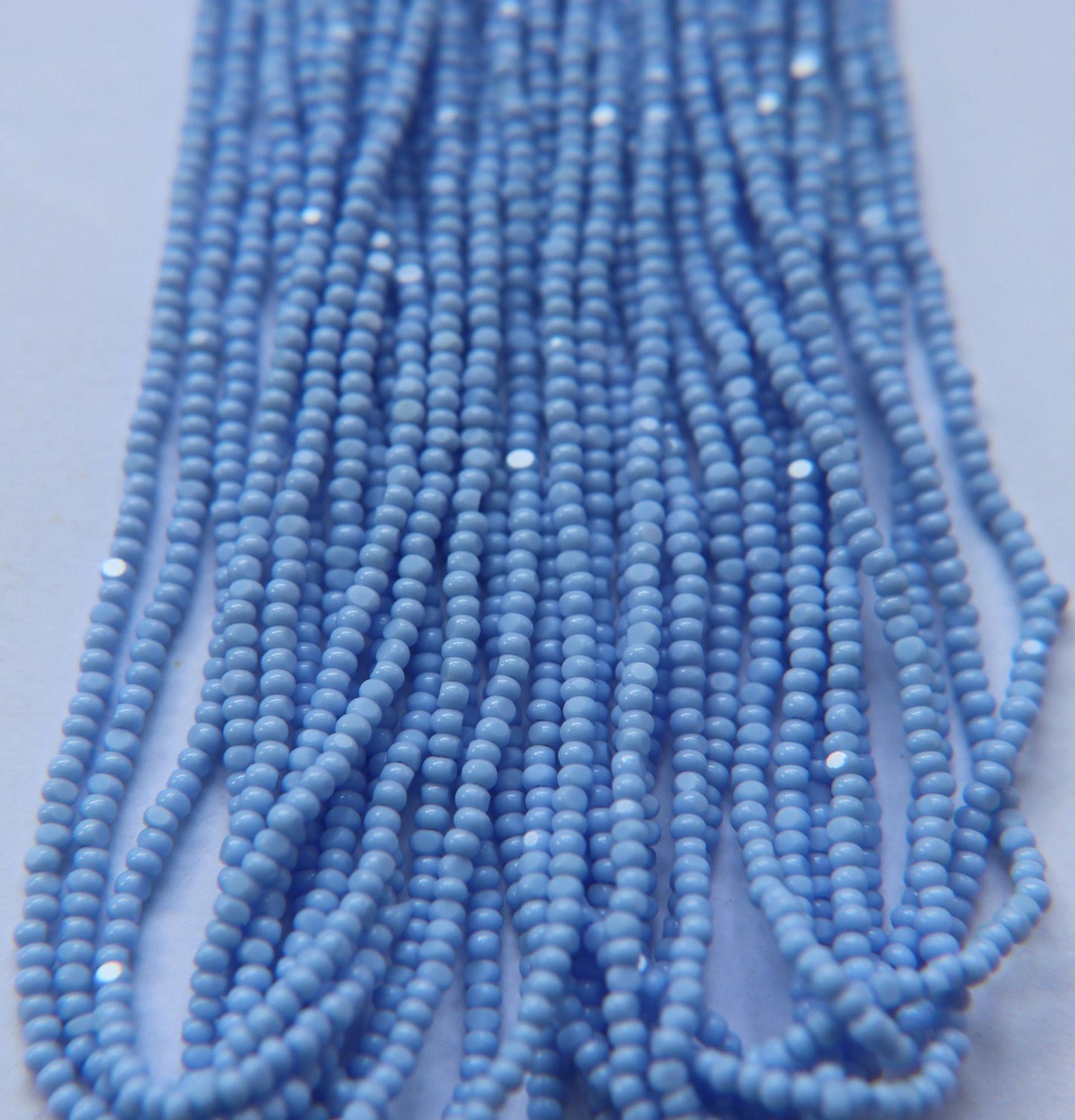 Light Pale Blue Opaque - Sheen 2 Cut Charlotte Cut Beads (11/0)