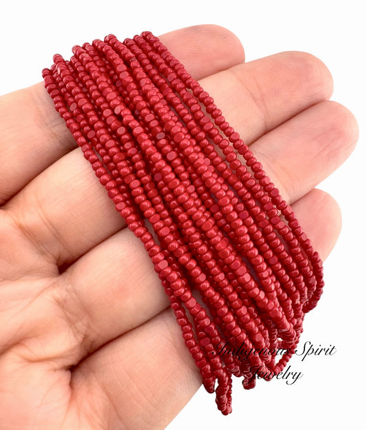 Opaque Cherry Red  - Sheen 2 Cut Charlotte Cut Beads