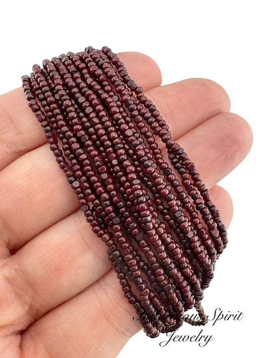 Opaque Chocolate Brown  - Sheen 2 Cut Charlotte Cut Beads