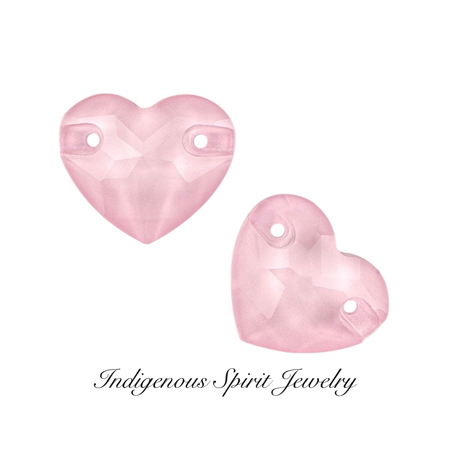 Pink Mocha Sew-on Heart K9 Crystal Cabochons