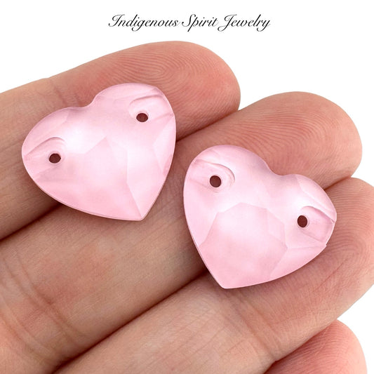 Pink Mocha Sew-on Heart K9 Crystal Cabochons