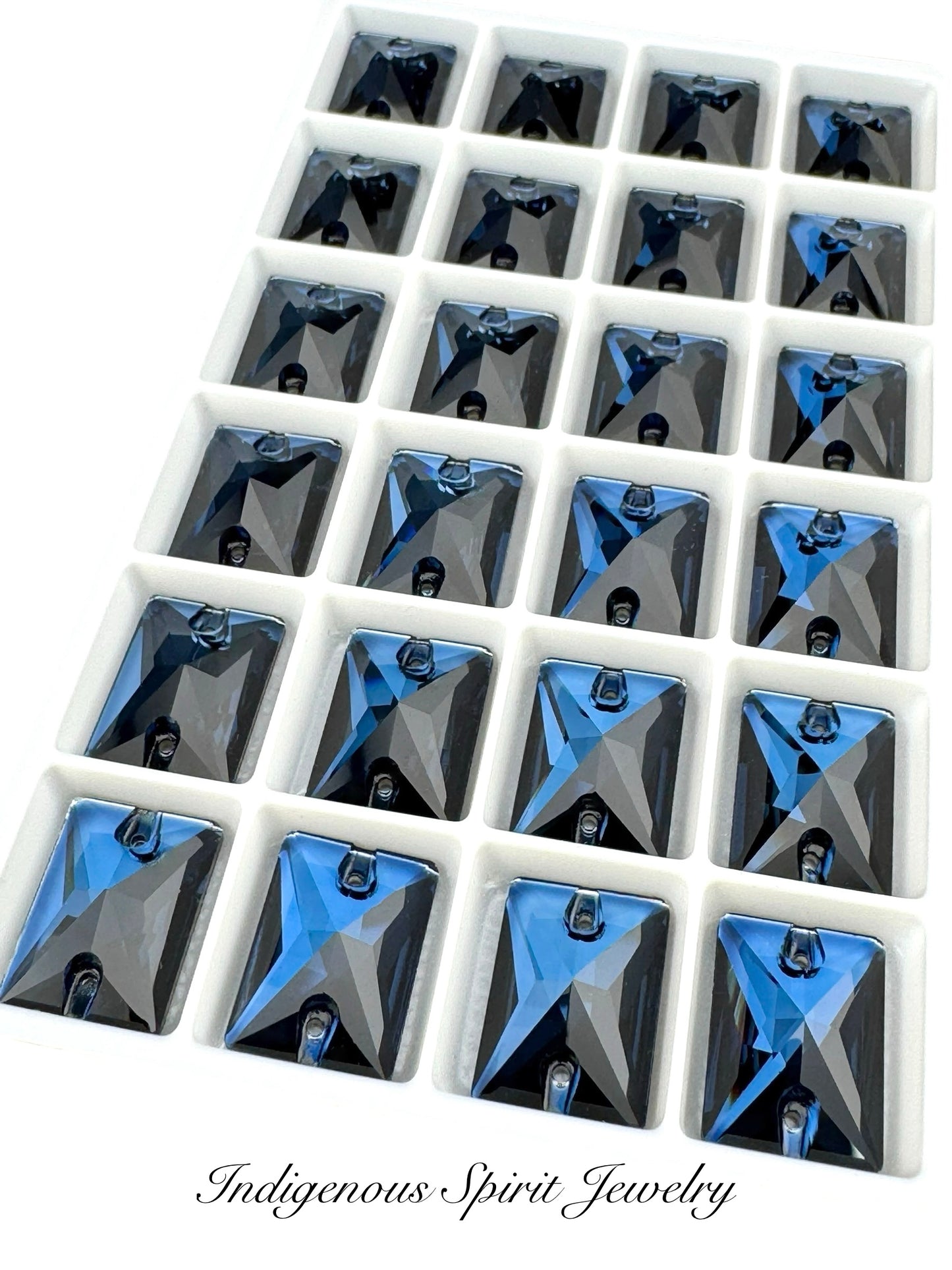 Montana Emerald Cut Sew-on K9 Crystal Cabochons