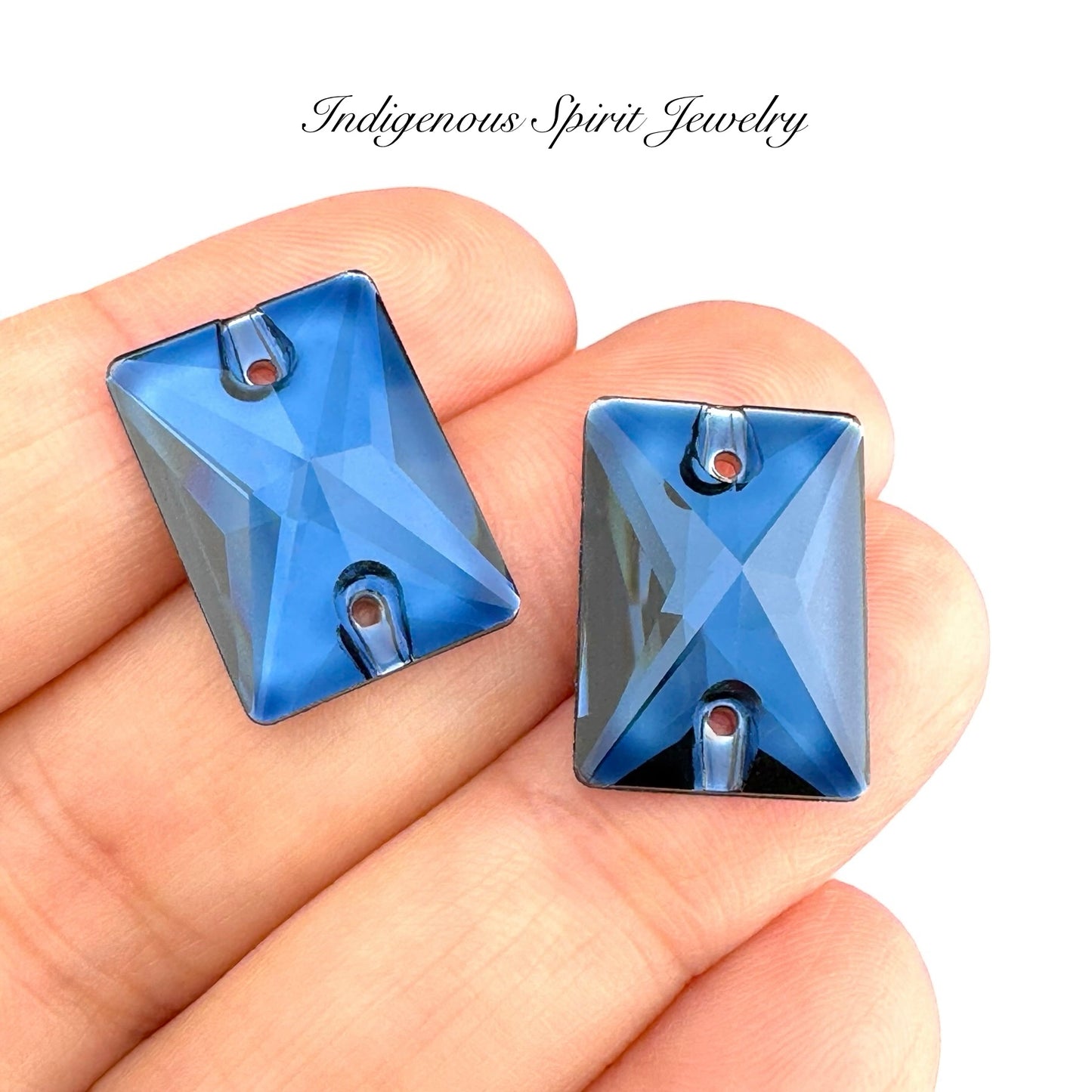Montana Emerald Cut Sew-on K9 Crystal Cabochons