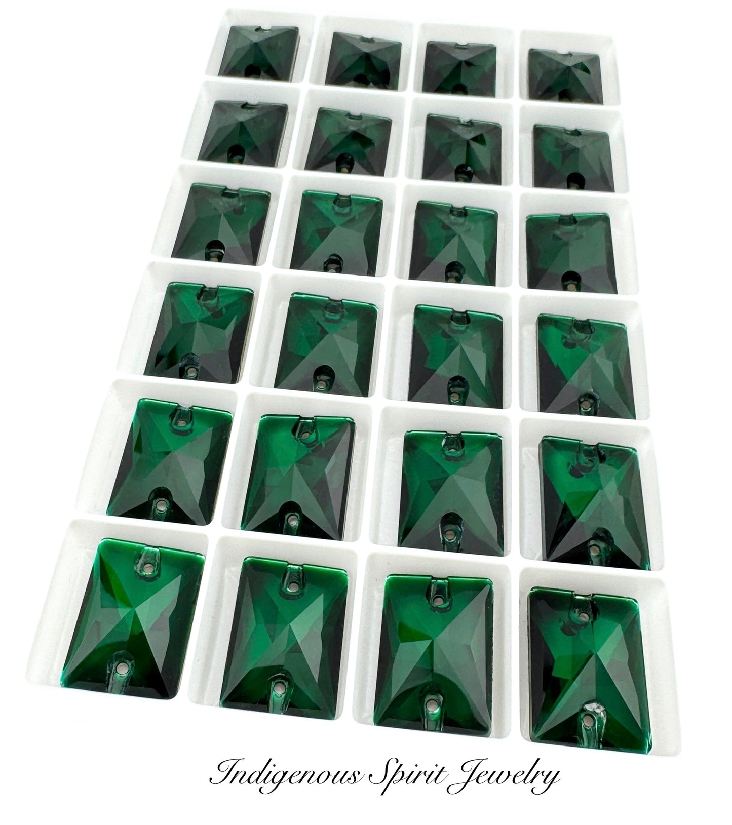 Emerald - Emerald Cut Sew-on K9 Crystal Cabochons