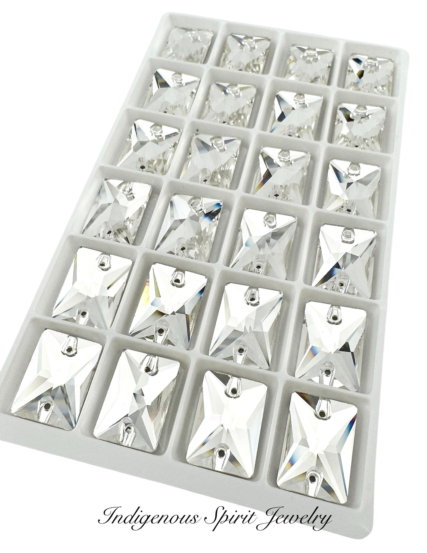 Crystal Emerald Cut Sew-on K9 Crystal Cabochons