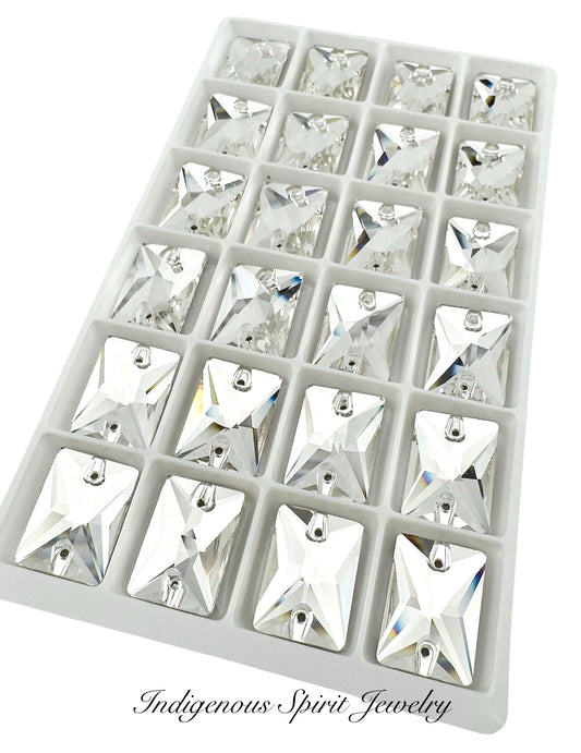 Crystal Emerald Cut Sew-on K9 Crystal Cabochons