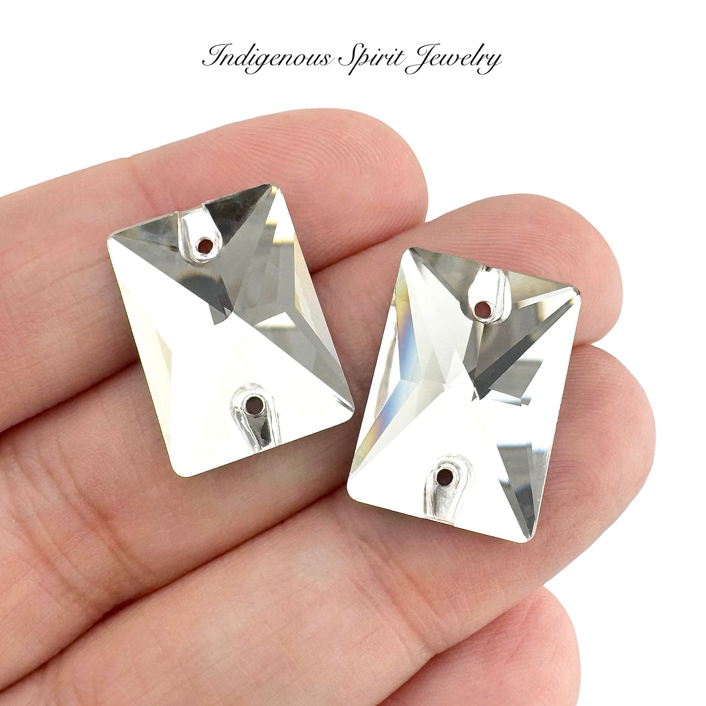Crystal Emerald Cut Sew-on K9 Crystal Cabochons