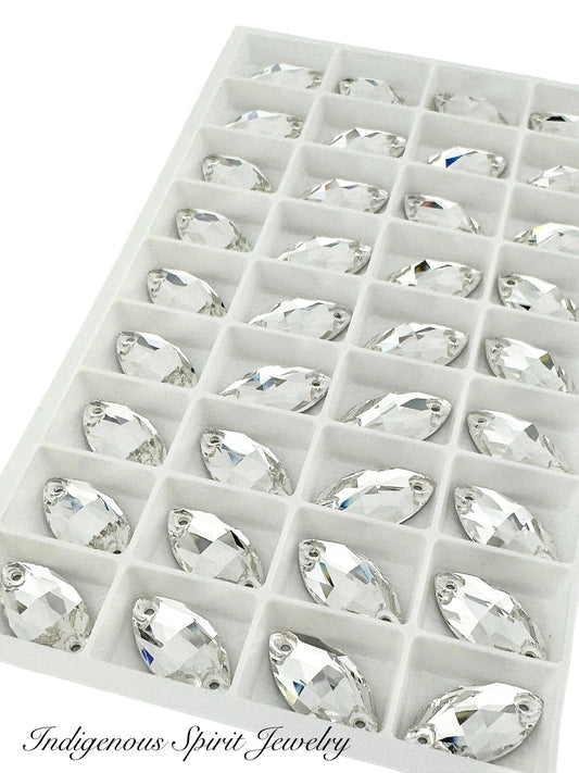 Crystal Navette Sew-on K9 Crystal Cabochons