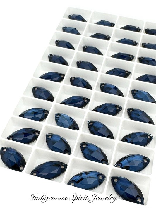 Montana Navette Sew-on K9 Crystal Cabochons