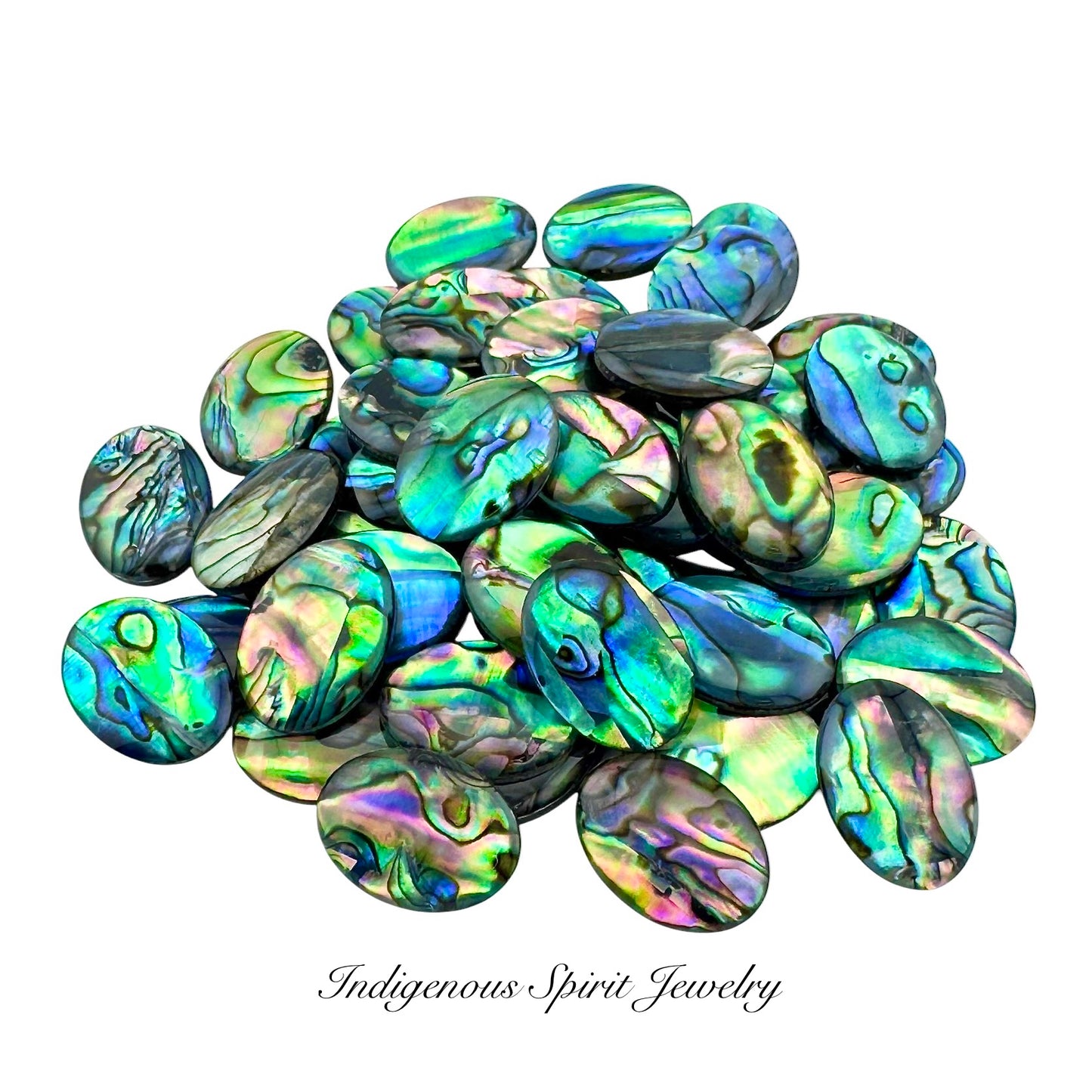 Oval Imitation Abalone Shell Resin Cabochons