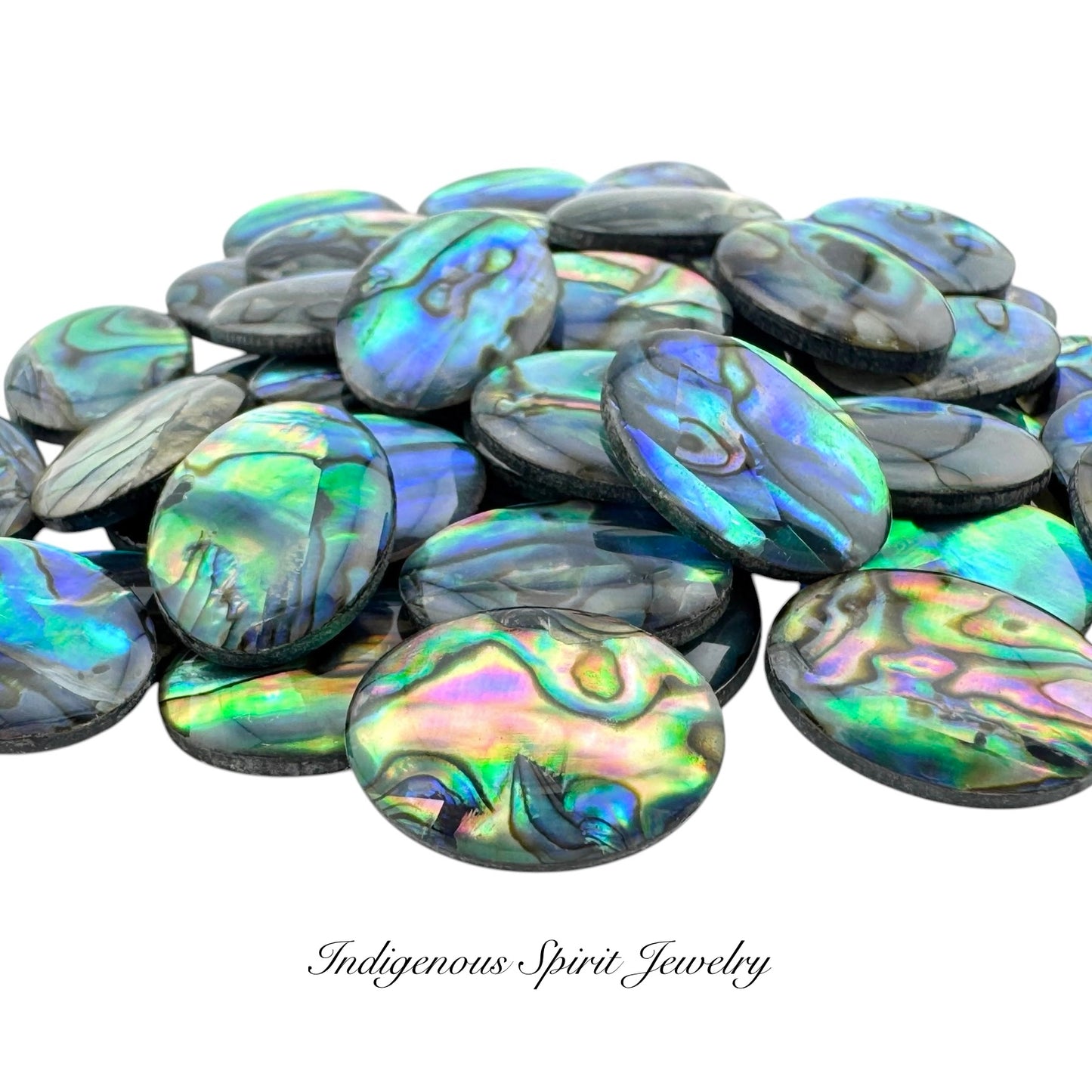 Oval Imitation Abalone Shell Resin Cabochons