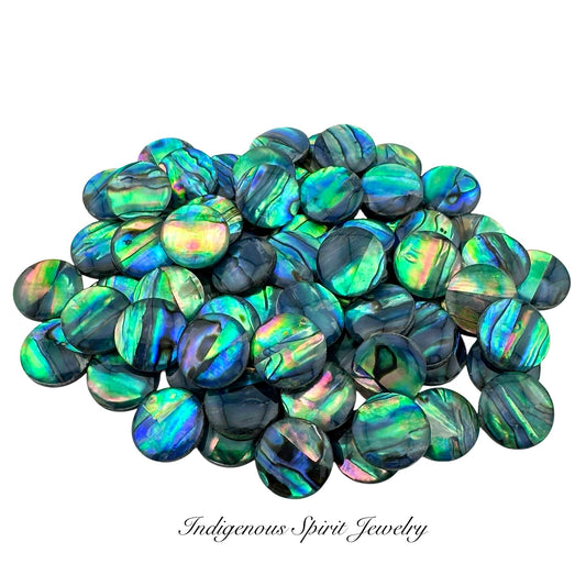 Circle Imitation Abalone Shell Resin Cabochons