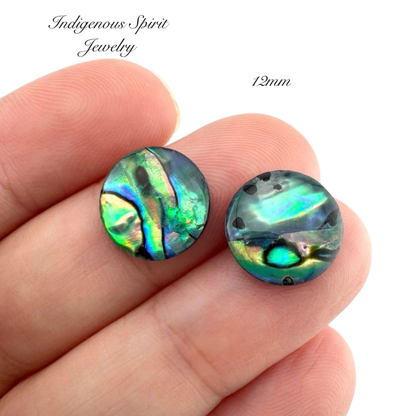 Circle Imitation Abalone Shell Resin Cabochons