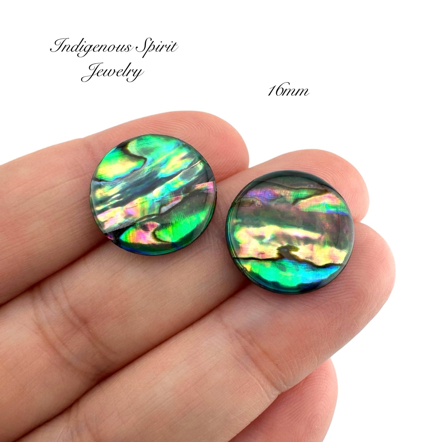 Circle Imitation Abalone Shell Resin Cabochons