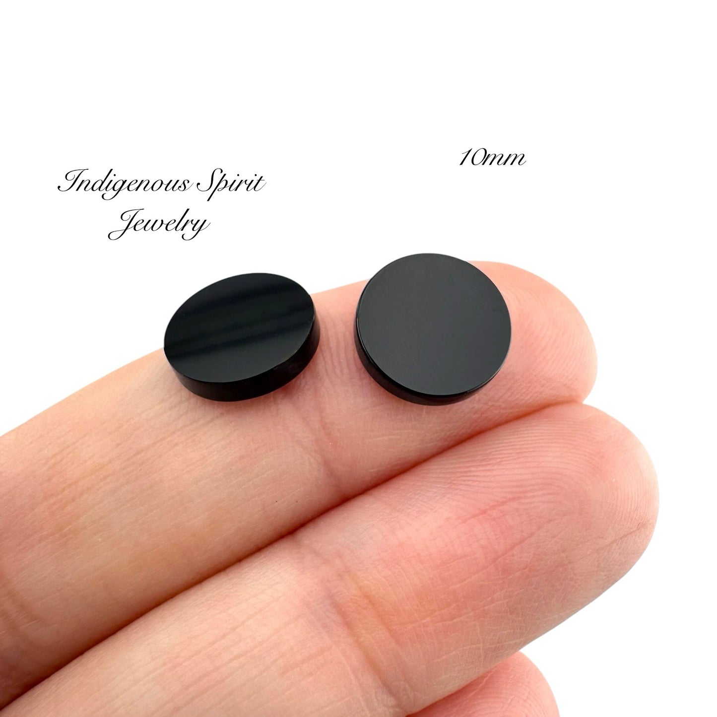 Black Onyx Round Gemstone Cabochons (10mm & 14mm)