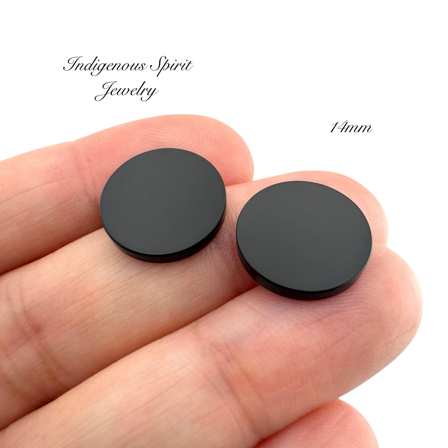 Black Onyx Round Gemstone Cabochons (10mm & 14mm)