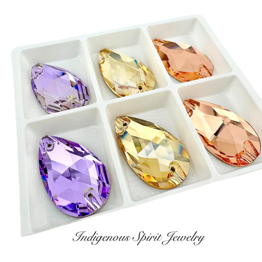 Purple Lavender Cream K9 Crystal Cabochons Set (3 pairs)