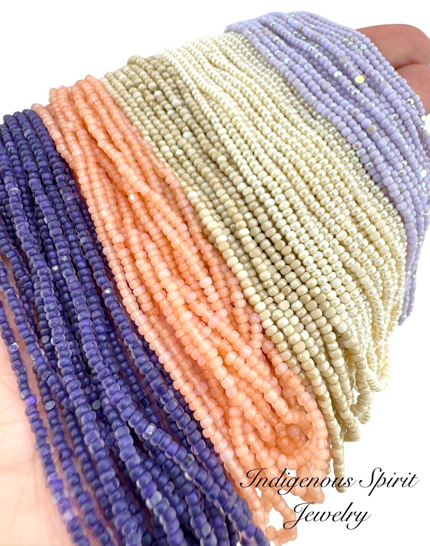 Purple Lavender Cream Sheen Bead Charlotte Bead Set (50 grams)