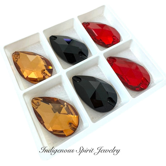 Ash & Flame K9 Crystal Cabochons Set (3 pairs)