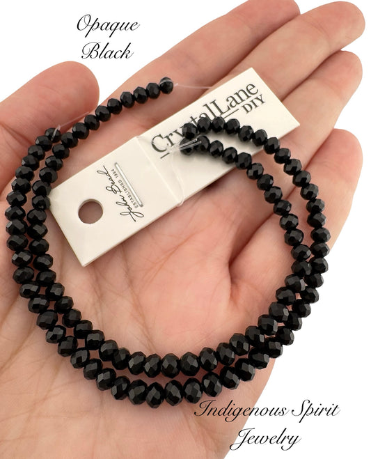 Opaque Black - Crystal Lane (3mm x 4mm)