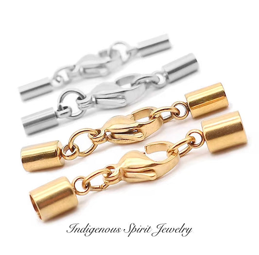 Stainless Steel Lobster Clasp & End Cap Combo (5 Pack)