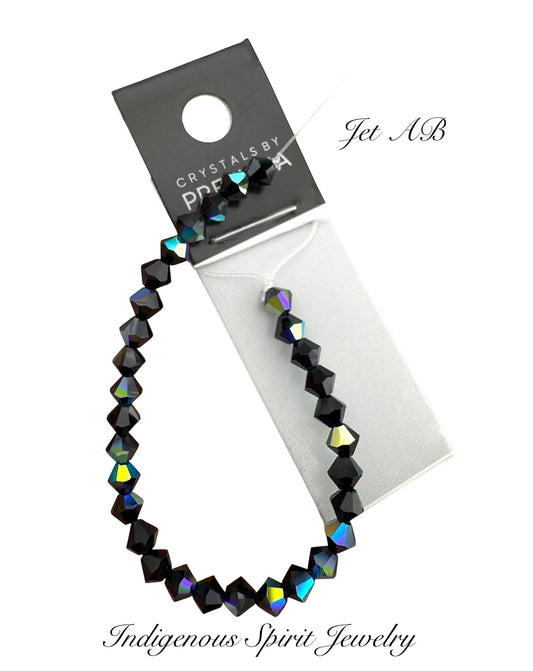 4mm Jet AB - Preciosa Bicone Beads