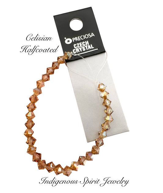 4mm Celisian Halfcoated - Preciosa Bicone Beads