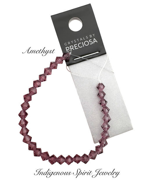 4mm Amethyst - Preciosa Bicone Beads
