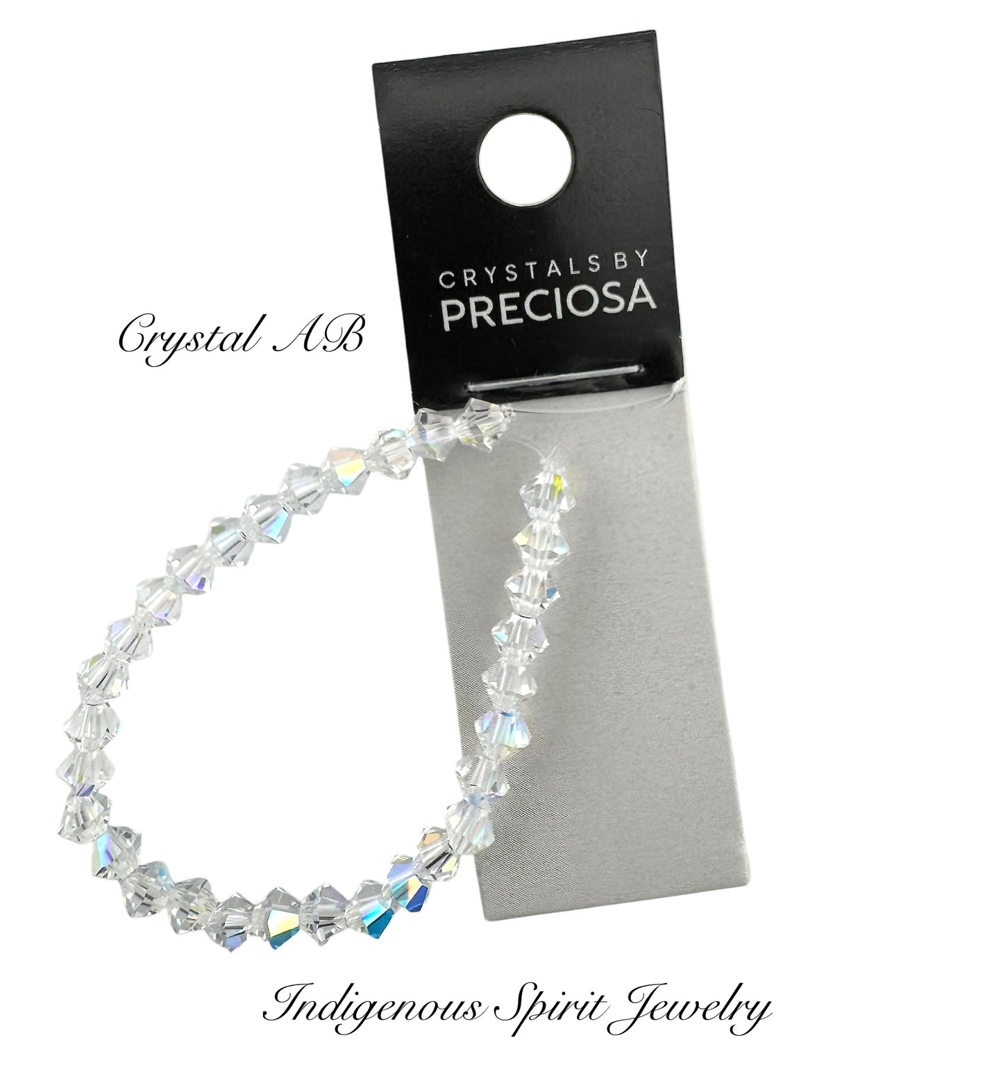 4mm Crystal AB - Preciosa Bicone Beads