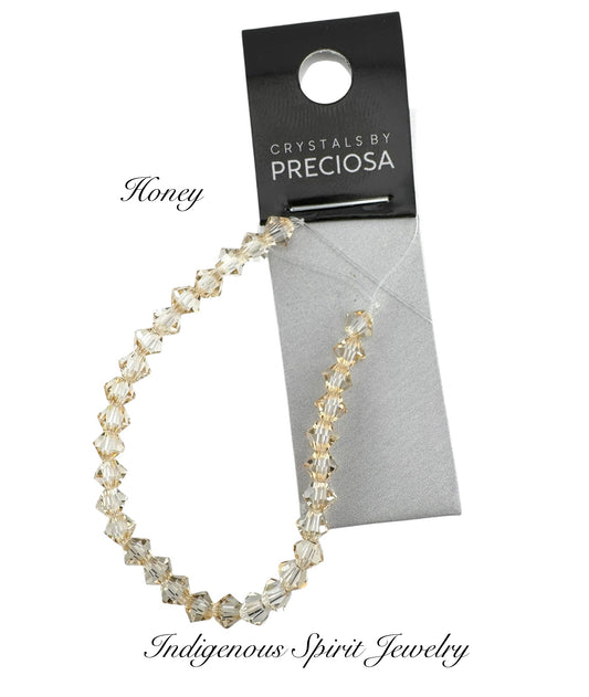 4mm Honey - Preciosa Bicone Beads
