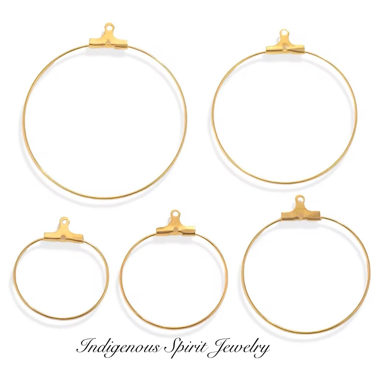 Stainless Steel Ear Wire Hoops - Gold