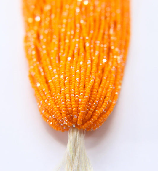 Patina Opaque Light Orange AB - Sheen 2 Cut Charlotte Cut Beads (11/0)
