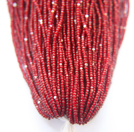 Siam White Inside Lined - Sheen 2 Cut Charlotte Cut Beads (11/0)