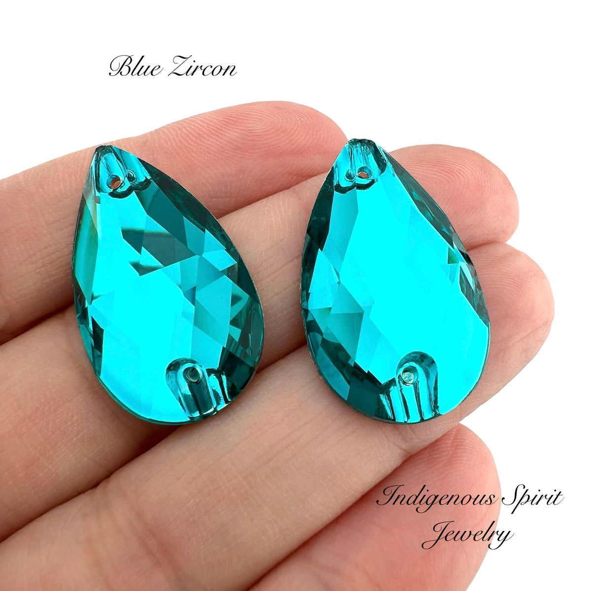 17mm x 28mm Teardrop K9 Crystal Sew-on Cabochons