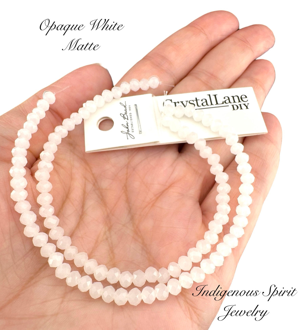 Opaque White Matte - Crystal Lane (3mm x 4mm)