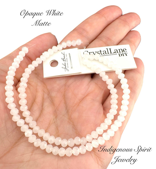 Opaque White Matte - Crystal Lane (3mm x 4mm)