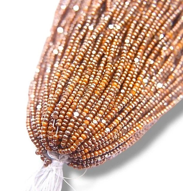 Ionized Light Orange Opaque 2-Cut, Charlotte Cut Beads