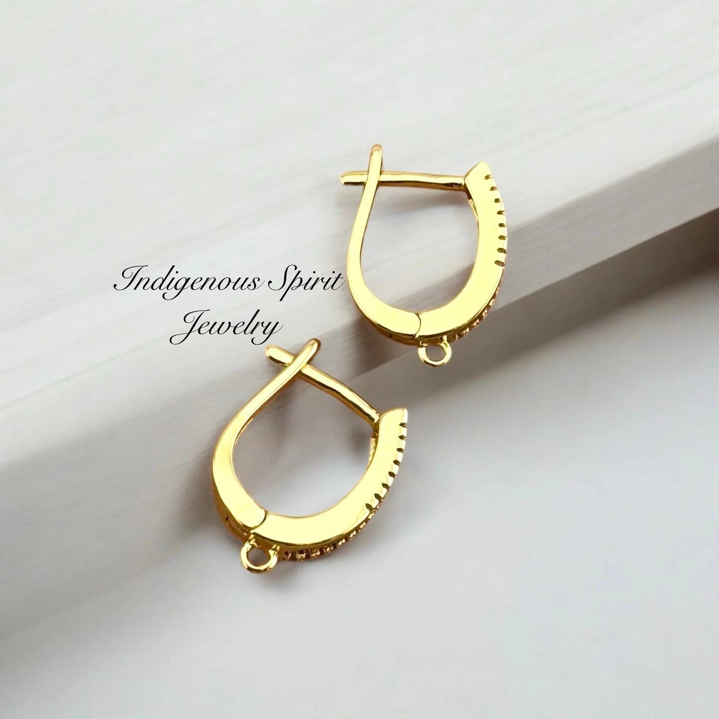 Horseshoe style Multi Coloured 18k Gold Plated, Cubic Zircon Findings