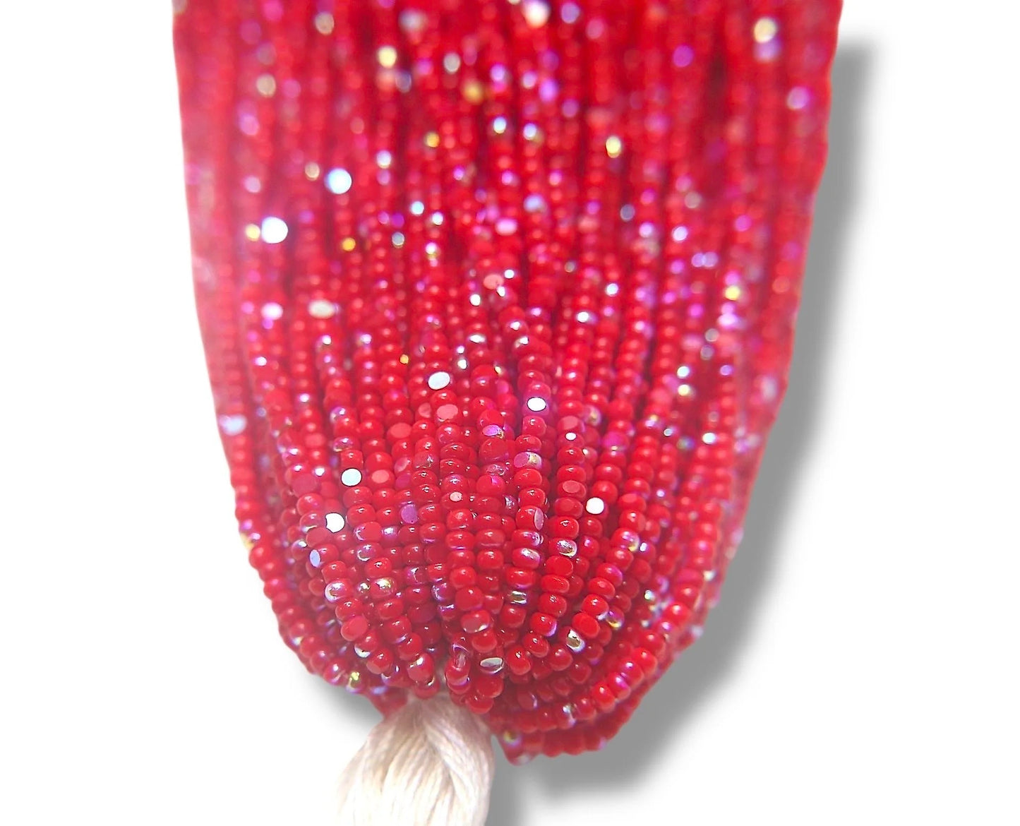 Patina Dark Red Opaque AB  2- Cut Charlotte Cut Beads