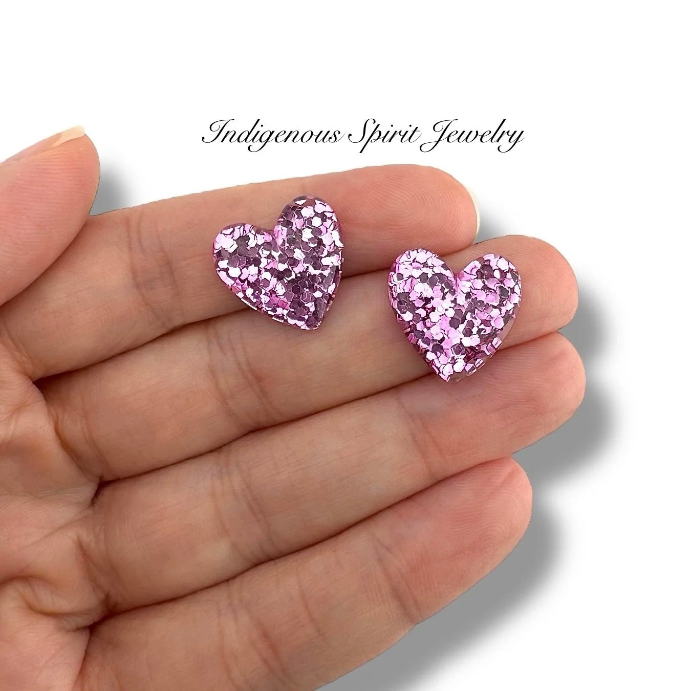 Glitter Heart Resin Cabochon Collection (G100)