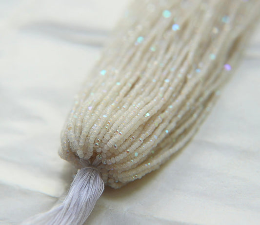 White Opal AB Charlotte Cut Beads 13/0