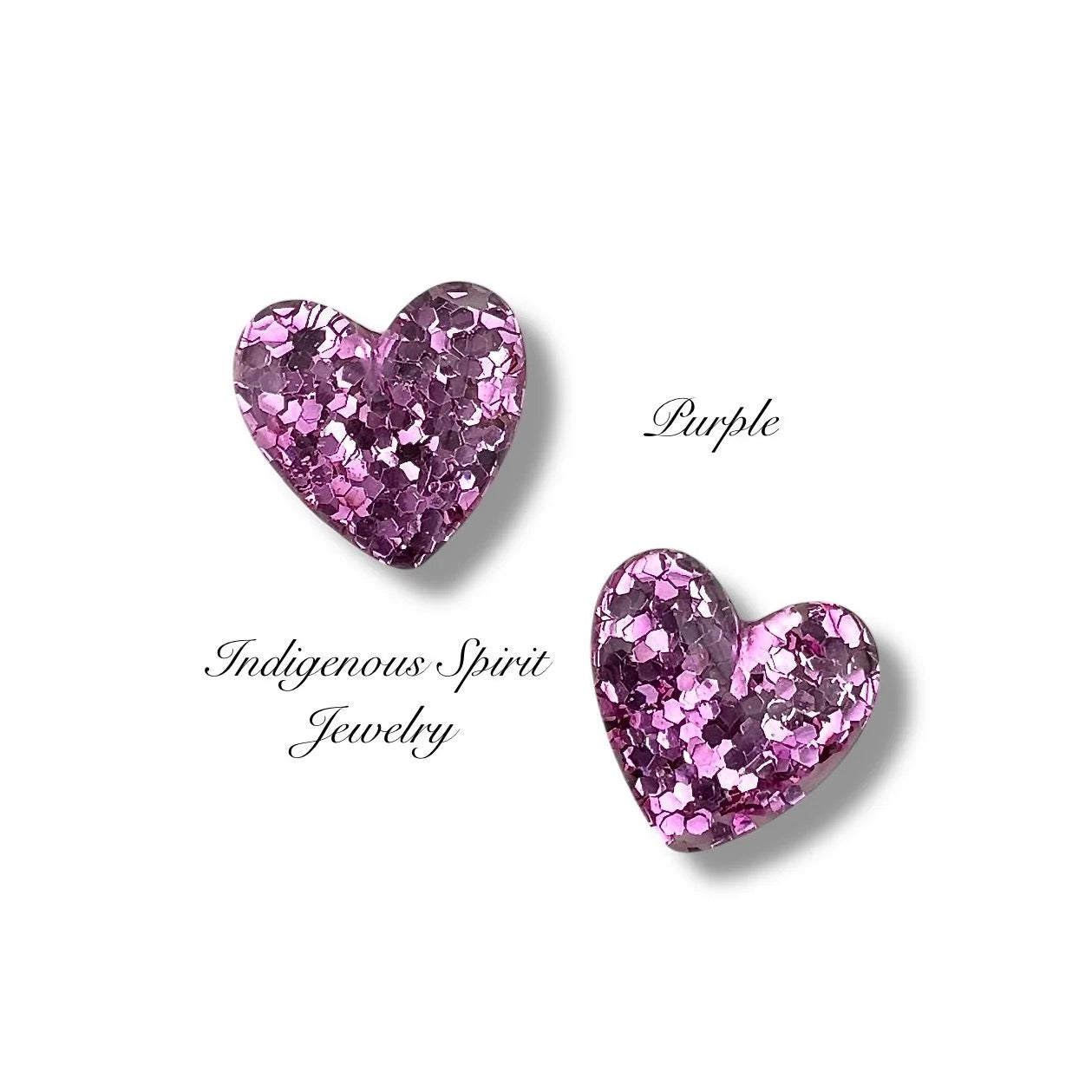 Glitter Heart Resin Cabochon Collection (G100)