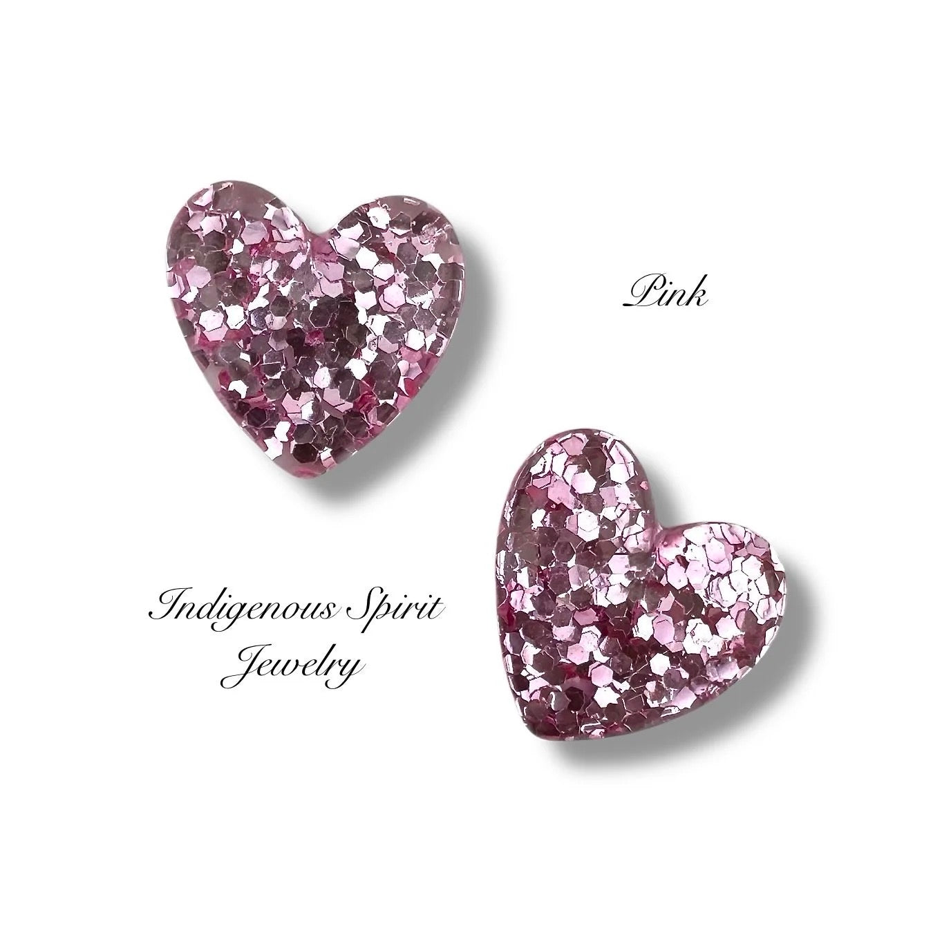 Glitter Heart Resin Cabochon Collection (G100)
