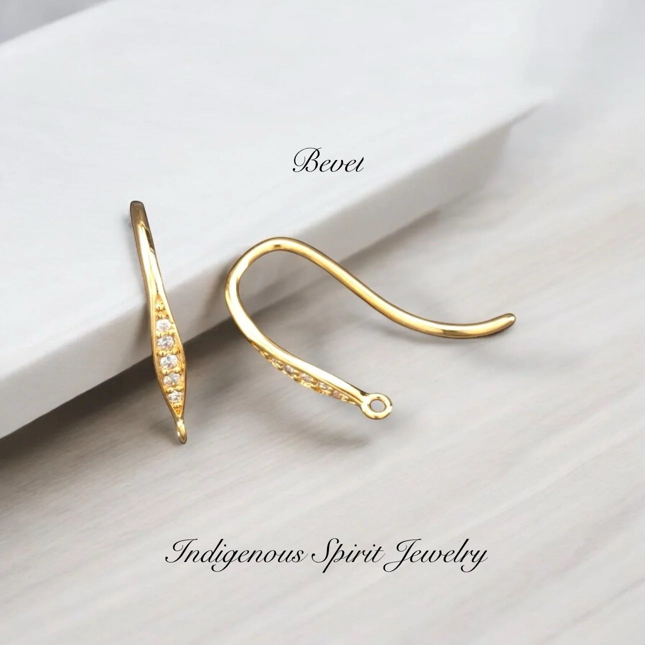 Fancy 18k Gold Plated Findings with Cubic Zirconia Crystals