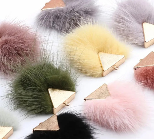 Gold Base - Mini Mink Fur Connectors