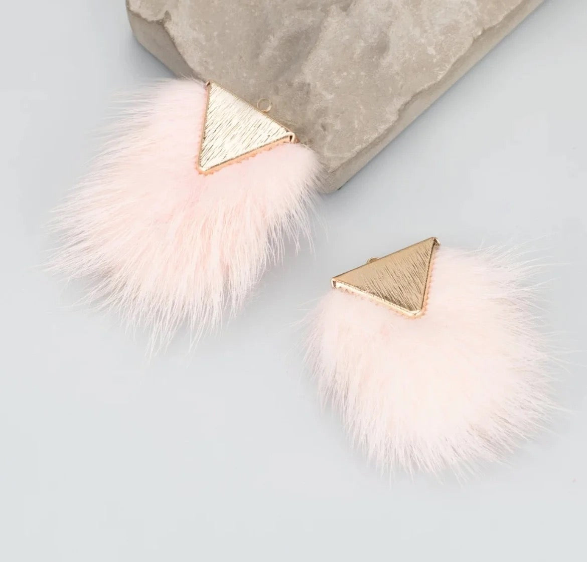 Gold Base - Mini Mink Fur Connectors