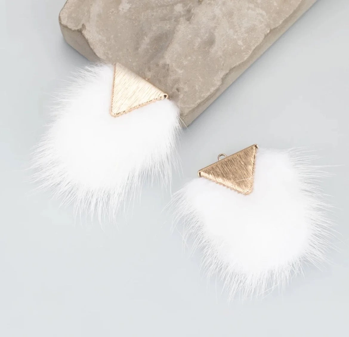 Gold Base - Mini Mink Fur Connectors
